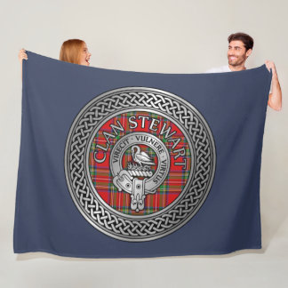 Clan Stewart | Stuart Crest & Tartan Knot Fleece Blanket