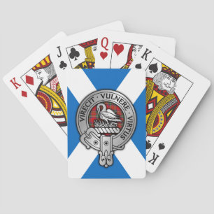 Clan Stewart   Stuart Crest & Tartan on Saltire Playing Cards