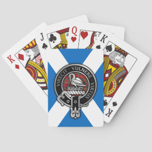 Clan Stewart   Stuart Crest & Tartan on Saltire Playing Cards