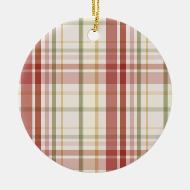 Clan Stewart Tartan Ceramic Tree Decoration (Front)