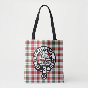 Clan Stewart Tartan Crest Tote Bag