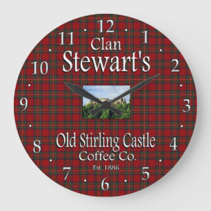 Clan Stewart's Old Stirling Castle Coffee Co. Large Clock
