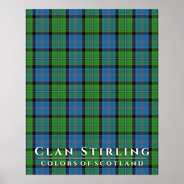 Clan Stirling Colors of Scotland 2 Tartan Plaid Poster (Front)