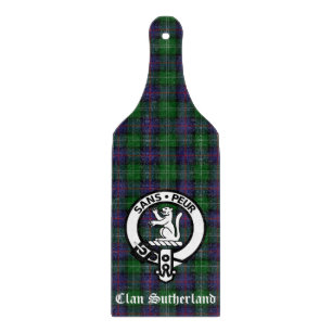Clan Sutherland Crest & Tartan  Cutting Board