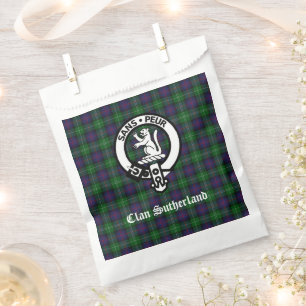 Clan Sutherland Crest & Tartan  Favour Bags