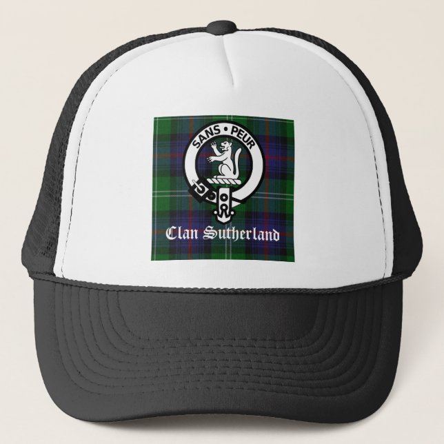 Clan Sutherland Crest & Tartan Trucker Hat (Front)