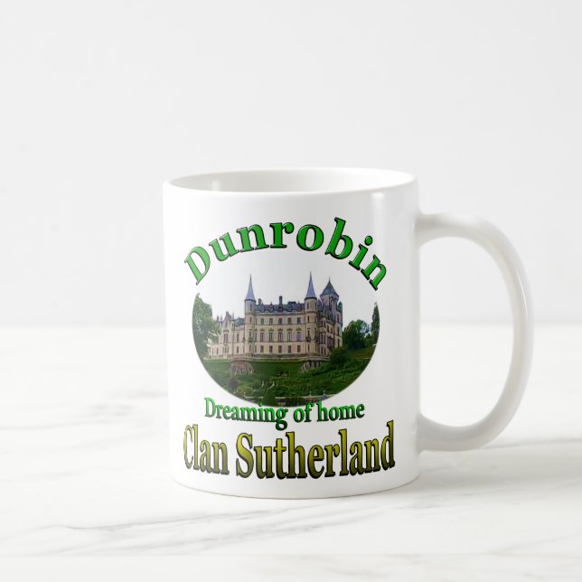 Clan Sutherland Dreaming of Home Dunrobin Castle Coffee Mug (Right)