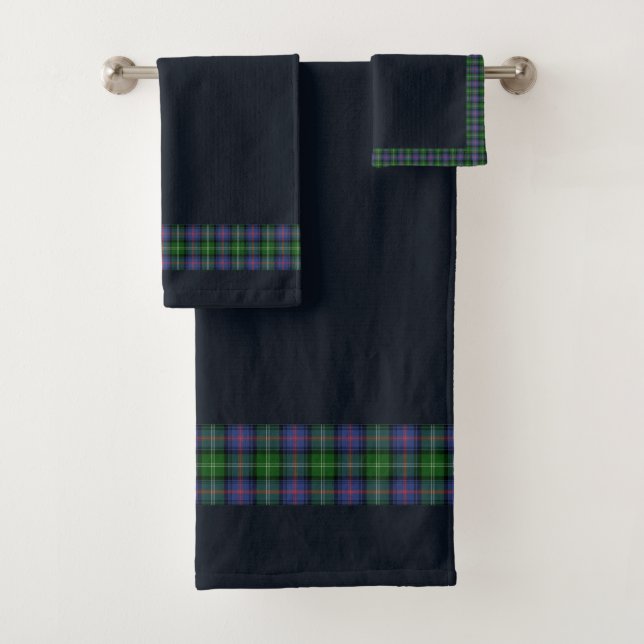 Clan Sutherland Tartan Bath Towel Set (Insitu)
