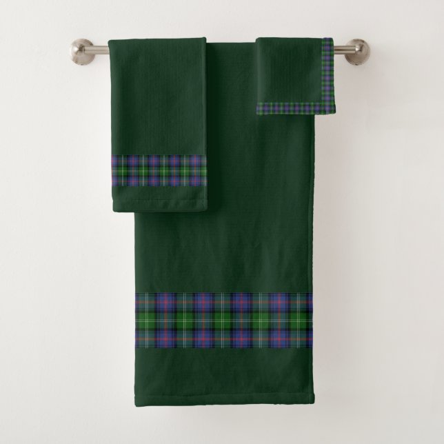 Clan Sutherland Tartan Bath Towel Set (Insitu)