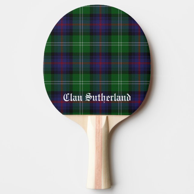 Clan Sutherland Tartan Ping Pong Paddle (Front)
