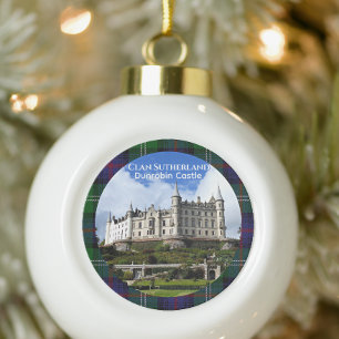 Clan Sutherland's Dunrobin Castle, Scotland, Photo Snowflake Pewter Christmas Ornament
