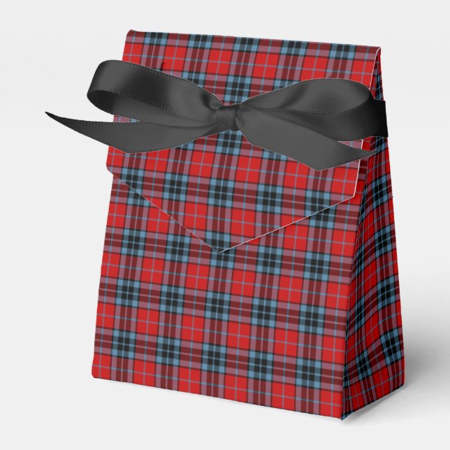 Clan Thompson Red, Blue, and Black Scottish Tartan Favour Box (Front Side)