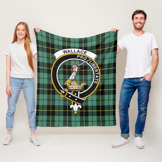 Clan Wallace Ancient Tartan Plaid Fleece Blanket (In Situ)