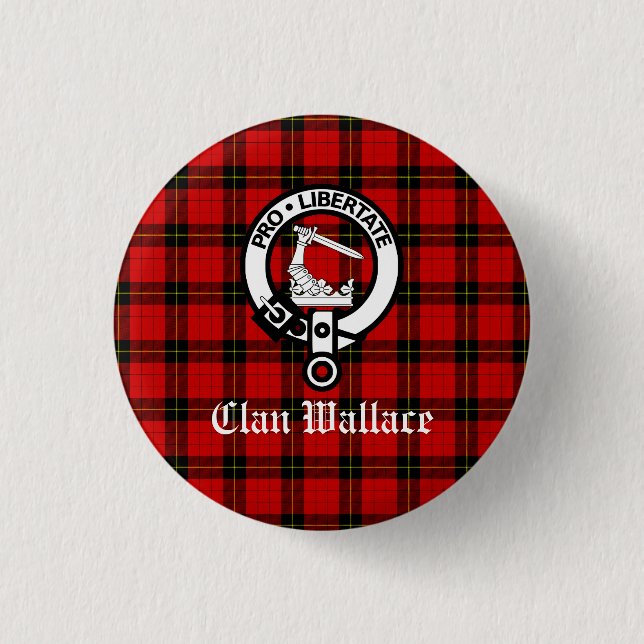 Clan Wallace Crest Badge and Tartan (Front)