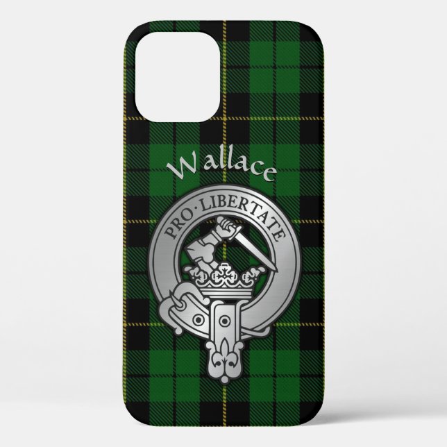 Clan Wallace Crest & Hunting Tartan Case-Mate iPhone Case (Back)