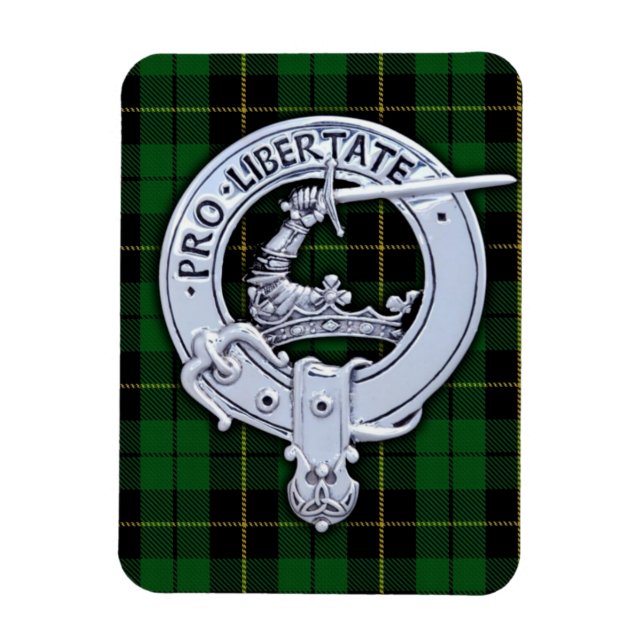 Clan Wallace Crest & Hunting Tartan Magnet (Vertical)