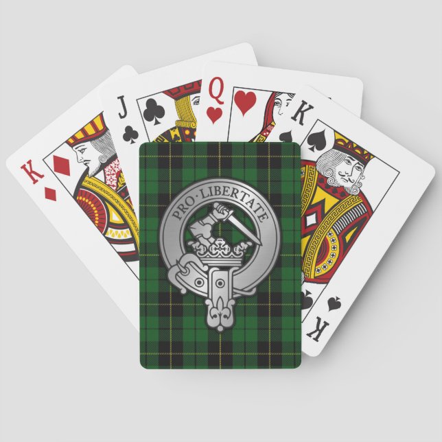 Clan Wallace Crest & Hunting Tartan Playing Cards (Back)