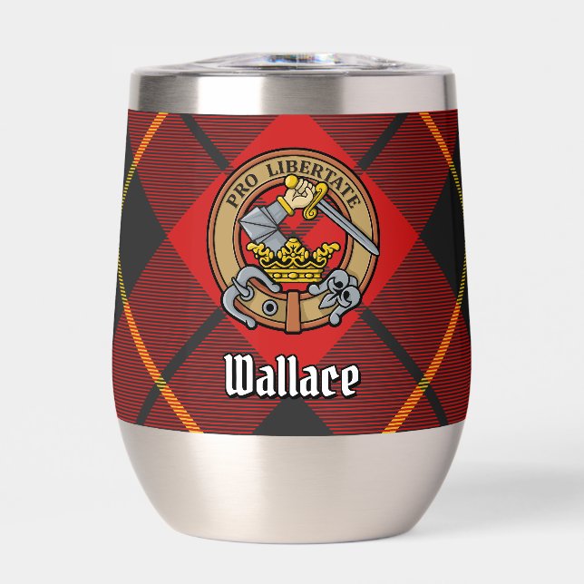 Clan Wallace Crest over Tartan (Front)