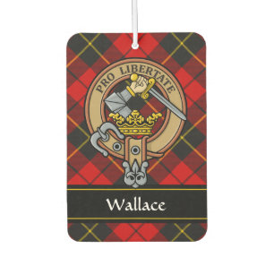 Clan Wallace Crest over Tartan Car Air Freshener