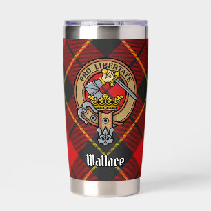 Clan Wallace Crest over Tartan Insulated Tumbler