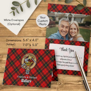 Clan Wallace Crest over Tartan Invitation