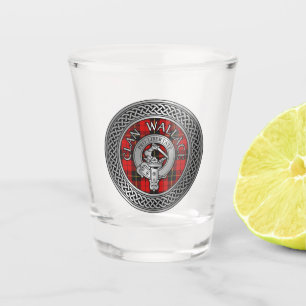 Clan Wallace Crest & Tartan Knot Shot Glass