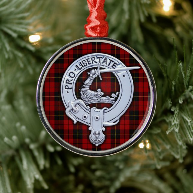 Clan Wallace Crest & Tartan Metal Tree Decoration (Tree)