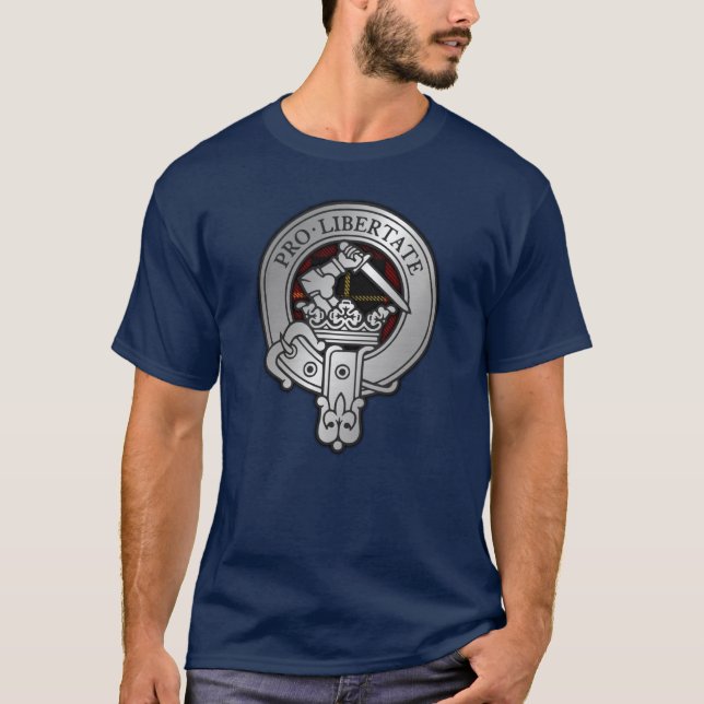 Clan Wallace Crest & Tartan T-Shirt (Front)