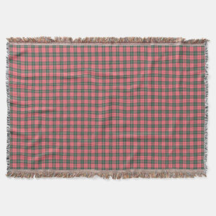 Clan Wallace Pink and Green Scottish Tartan Throw Blanket