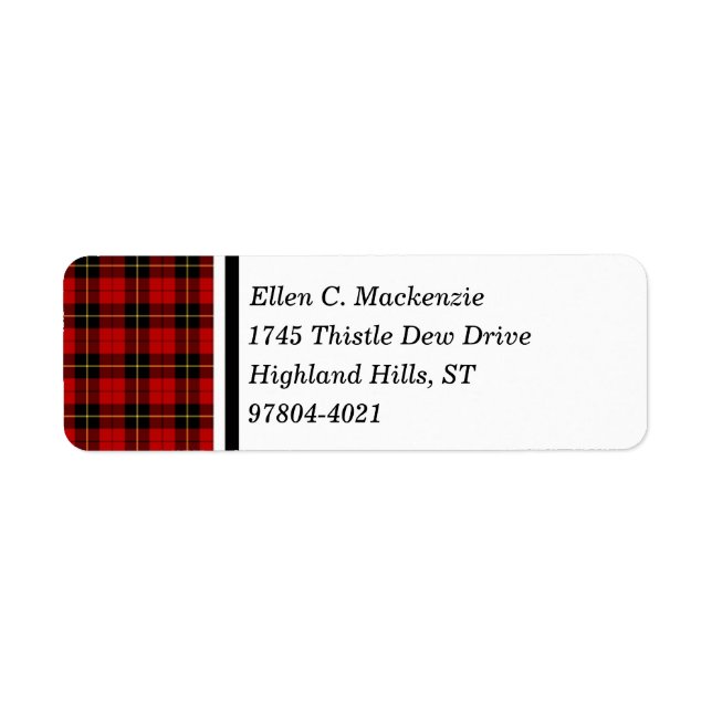 Clan Wallace Red and Black Scottish Tartan (Front)