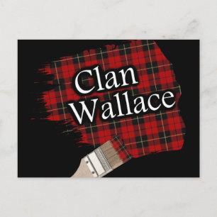 Clan Wallace Scottish Tartan Paint Brush Postcard