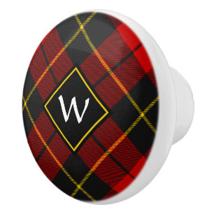Clan Wallace Tartan Ceramic Knob