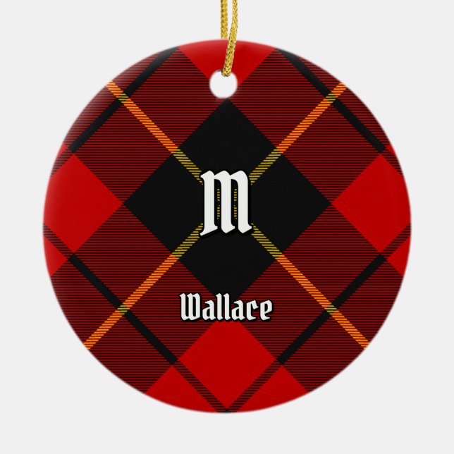 Clan Wallace Tartan Ceramic Ornament (Front)