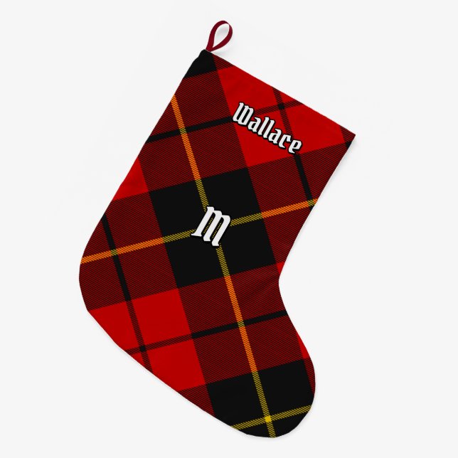 Clan Wallace Tartan Christmas Stocking (Front (Hanging))