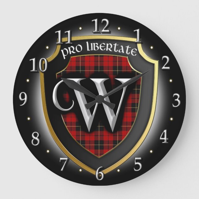 Clan Wallace Tartan Clock (Front)
