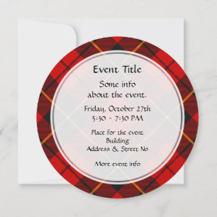 Clan Wallace Tartan Invitation