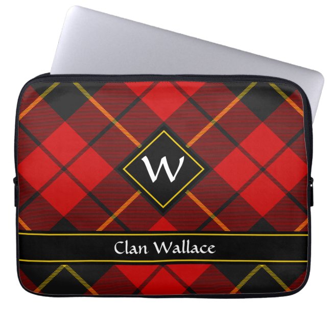 Clan Wallace Tartan Laptop Sleeve (Front)