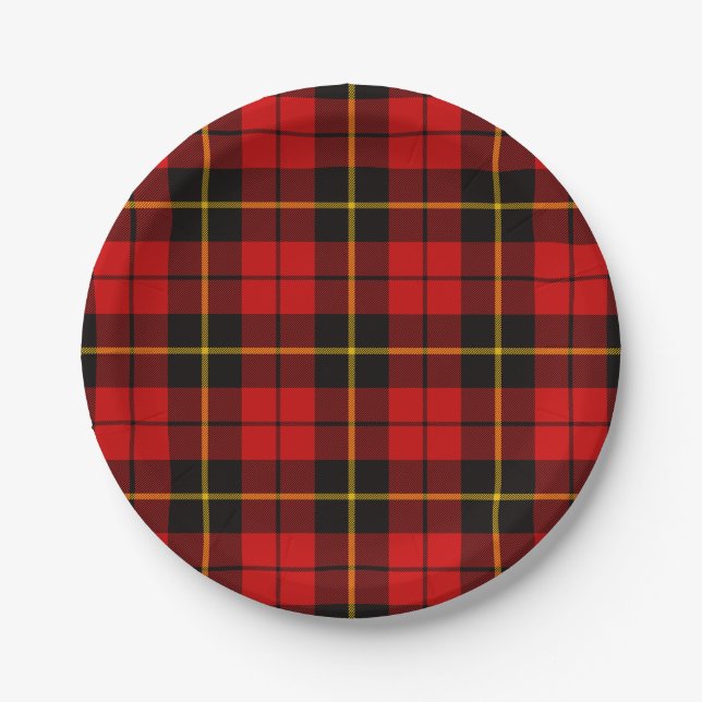 Clan Wallace Tartan Paper Plate (Front)