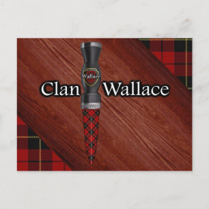 Clan Wallace Tartan Sgian Dubh Blade Postcard