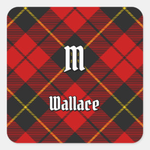 Clan Wallace Tartan Square Sticker