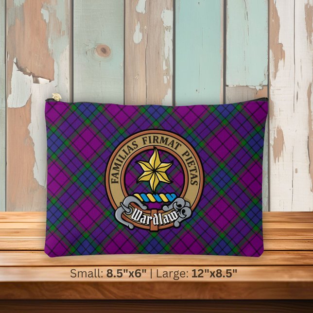 Clan Wardlaw Crest over Tartan Accessory Pouch (Creator Uploaded)