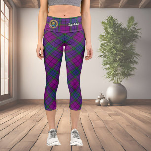 Clan Wardlaw Crest over Tartan Capri Leggings