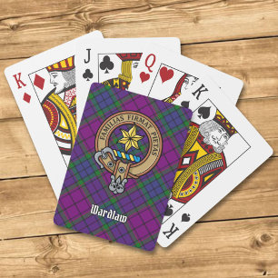 Clan Wardlaw Crest over Tartan Playing Cards