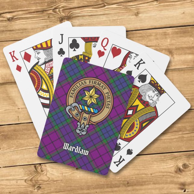 Clan Wardlaw Crest over Tartan Playing Cards (Creator Uploaded)