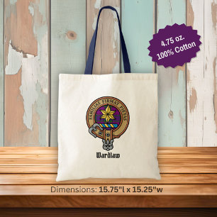 Clan Wardlaw Crest over Tartan Tote Bag