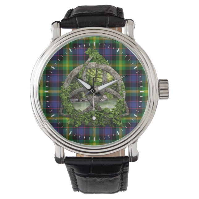 Clan Watson Tartan Celtic Trinity Watch (Front)