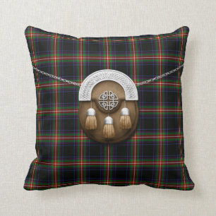 Clan Watt Tartan And Sporran Cushion