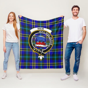 Clan Weir Modern Tartan Plaid Fleece Blanket