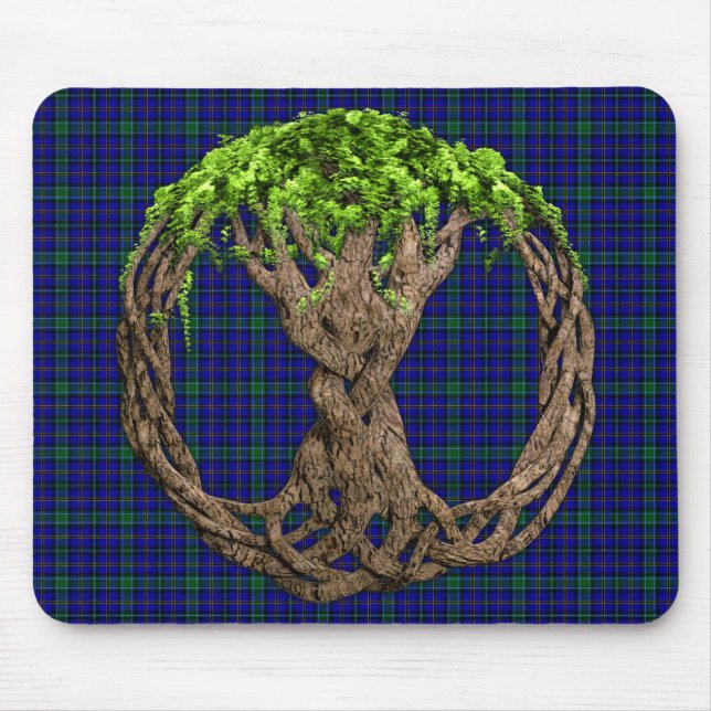 Clan Weir Tartan And Celtic Tree Of Life Mouse Pad (Front)