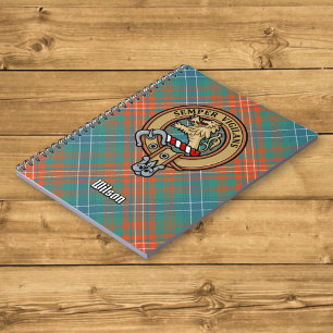 Clan Wilson Crest over Ancient Tartan Notebook
